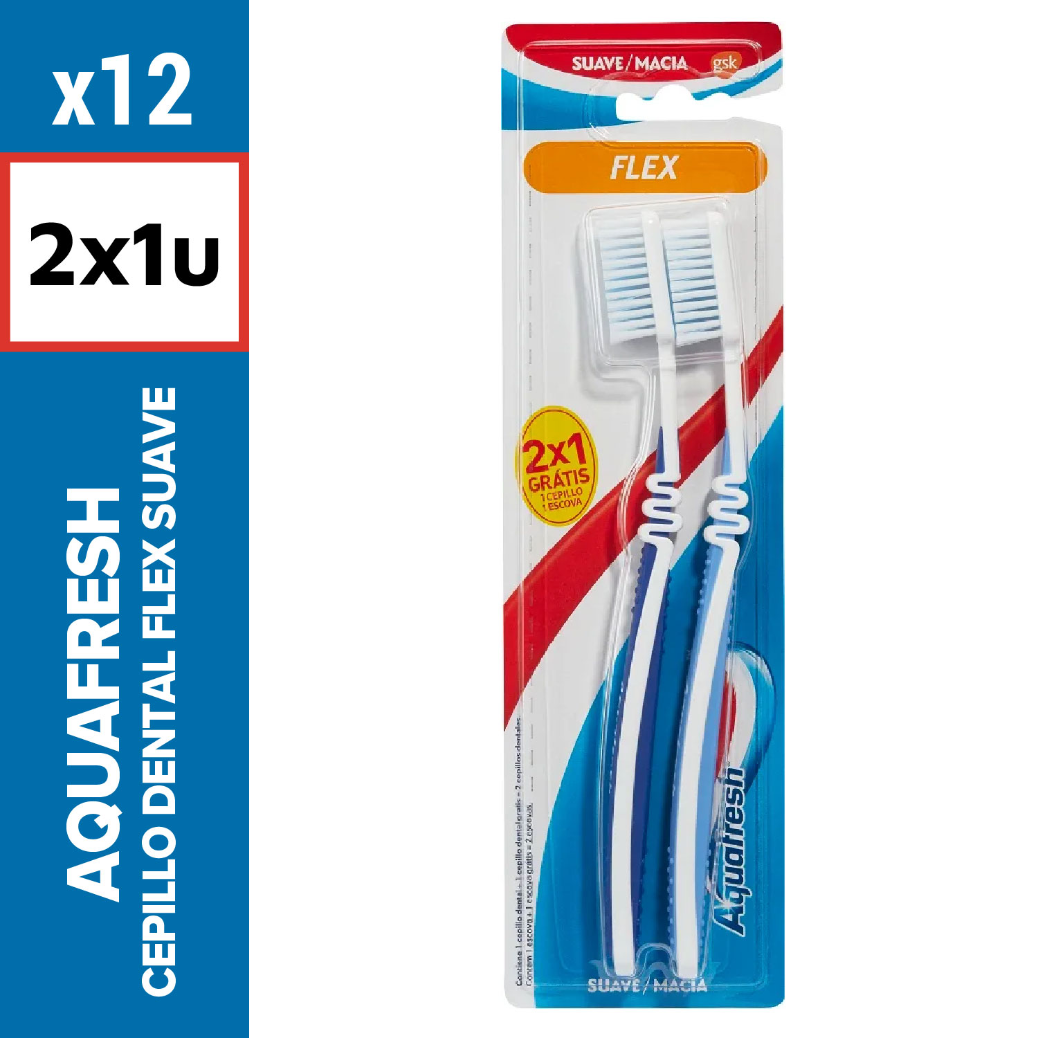 Aquafresh Cepillo Dental Flex 2x1 Suave