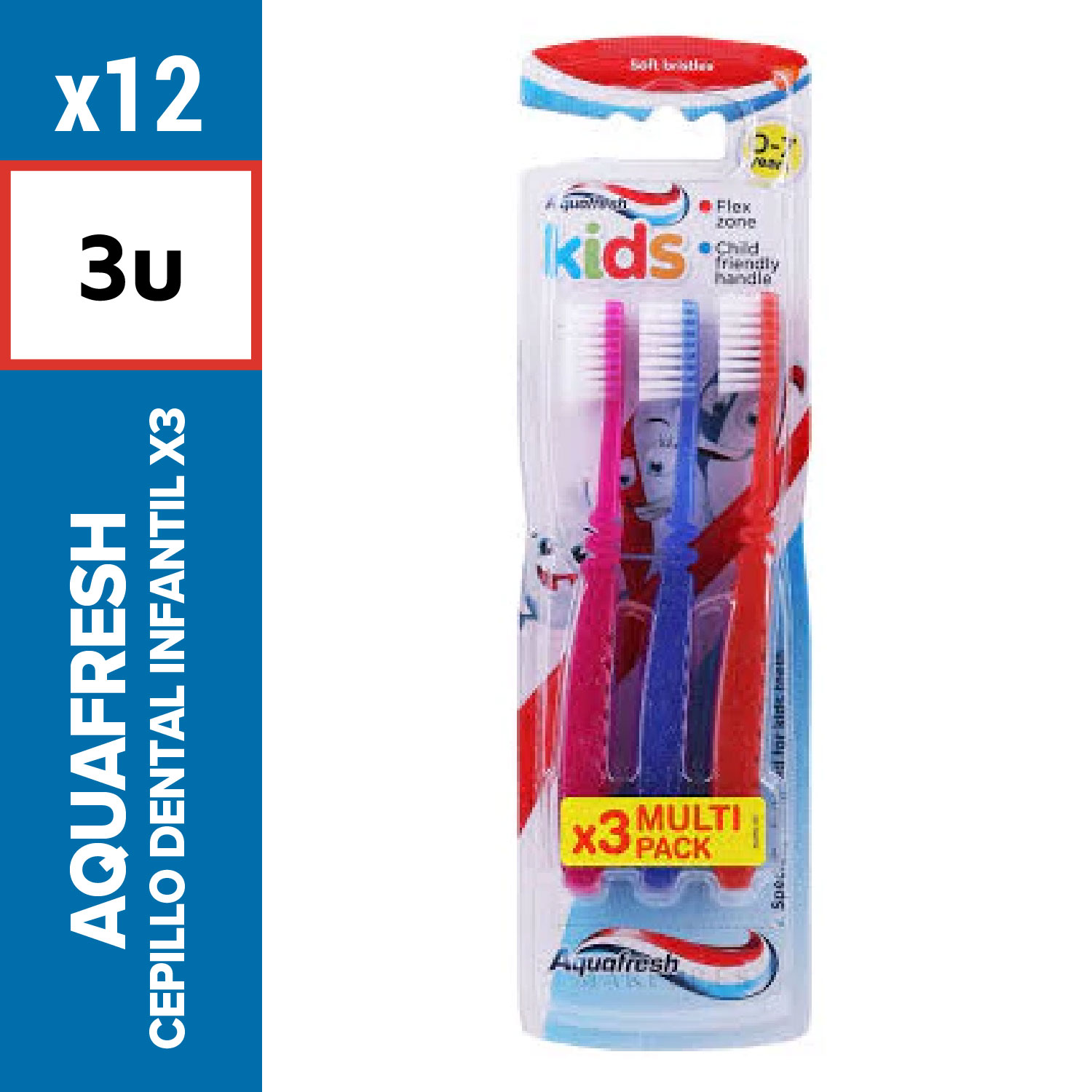 Aquafresh Cepillo Dental Infantil X3