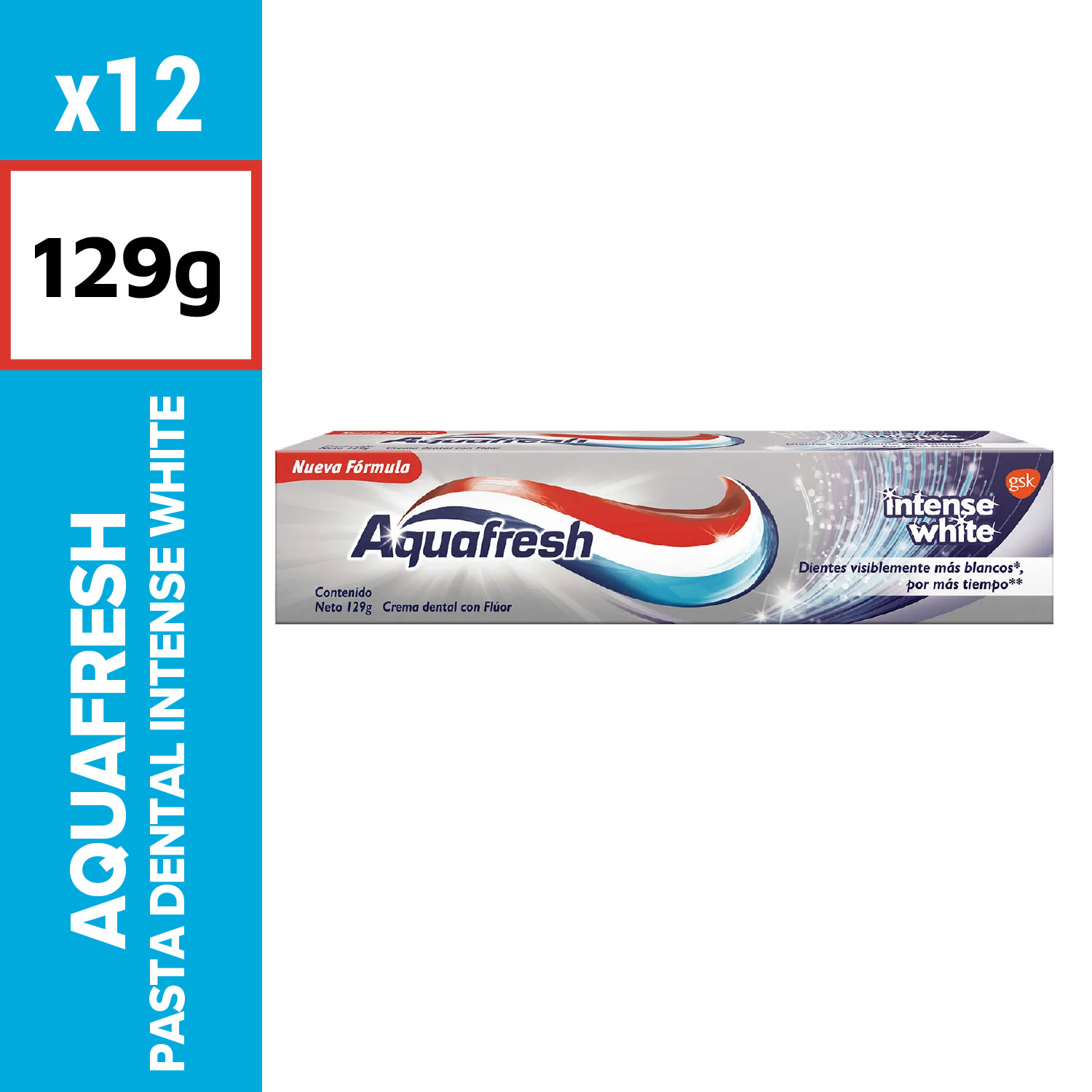 Aquafresh Pasta Dental Intense White 129g