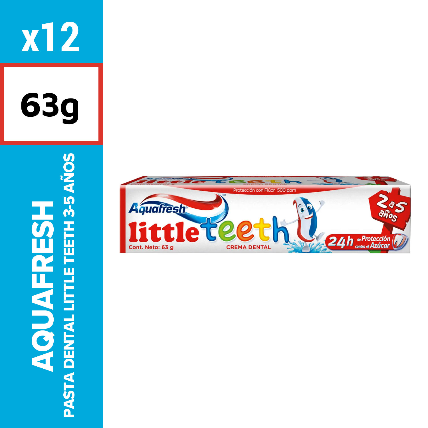 Aquafresh Pasta Dental Little Teeth 63g 3-5 Años