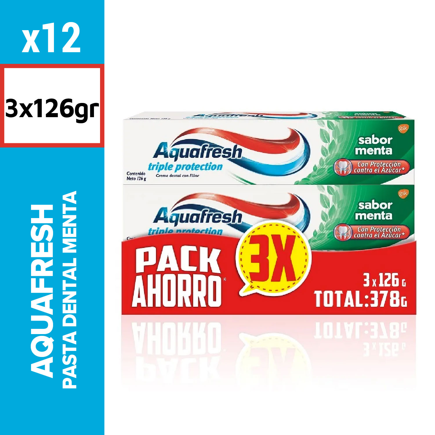Aquafresh Pasta Dental Menta 3x126g