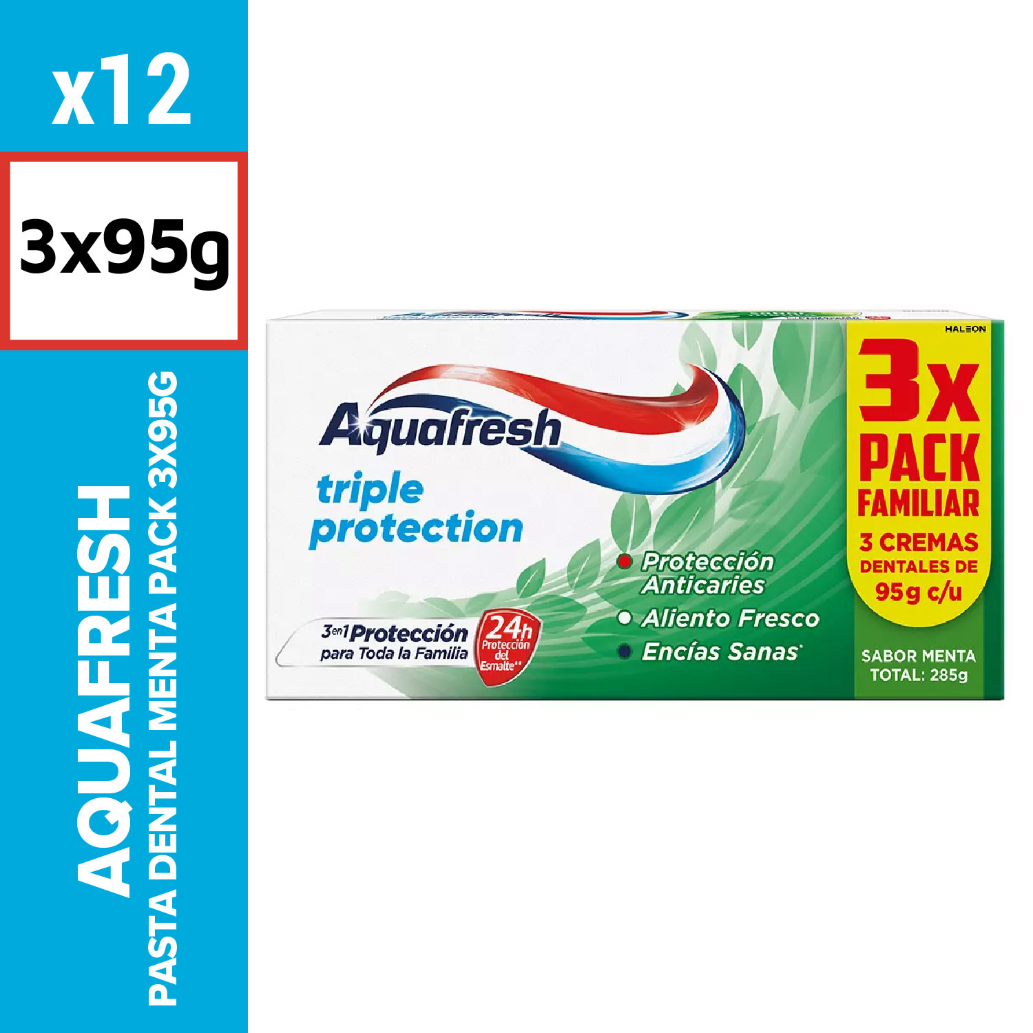 Aquafresh Pasta Dental Menta Pack 3x95g