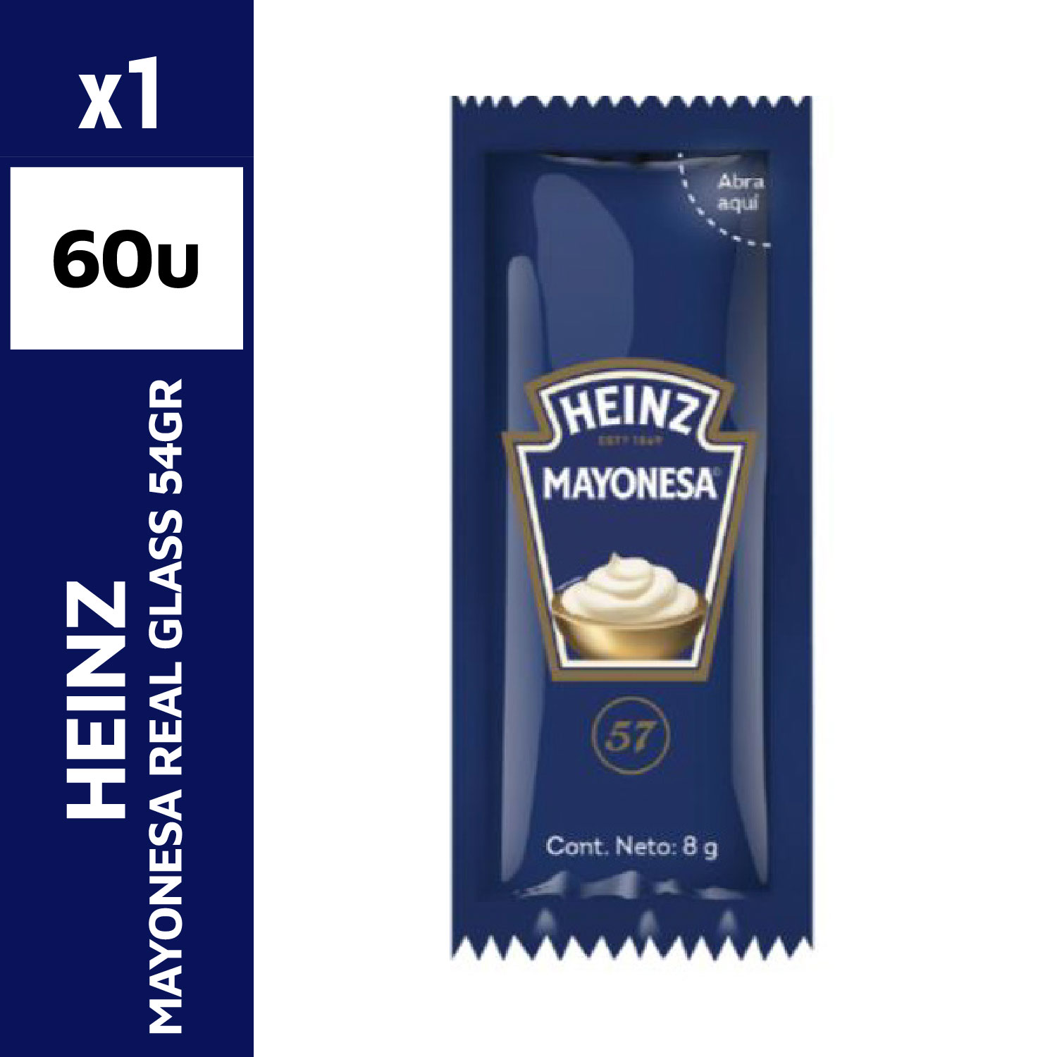 Heinz Mayonesa Real Glass 54 g 60 Un