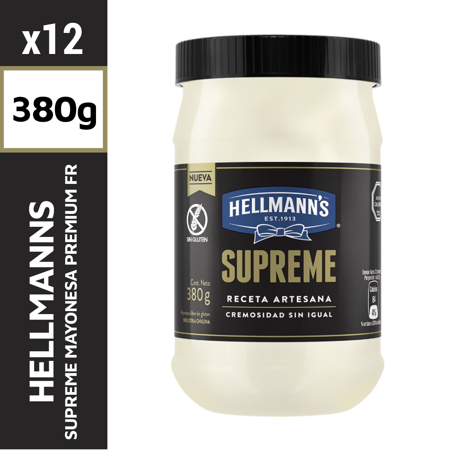 Hellmann's Supreme Mayonesa Premium Frasco 380 g