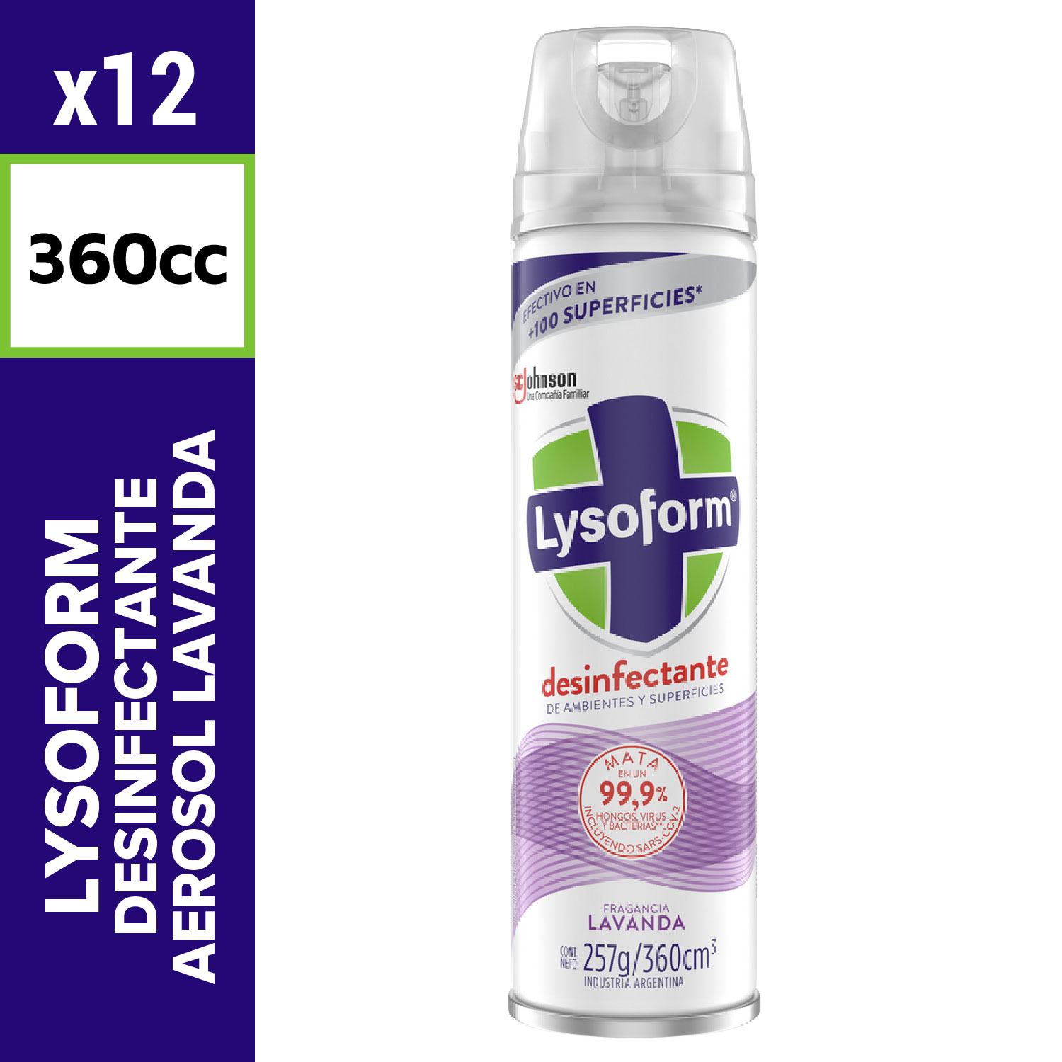 Lysoform Desinfectante Aerosol 360cc Lavanda