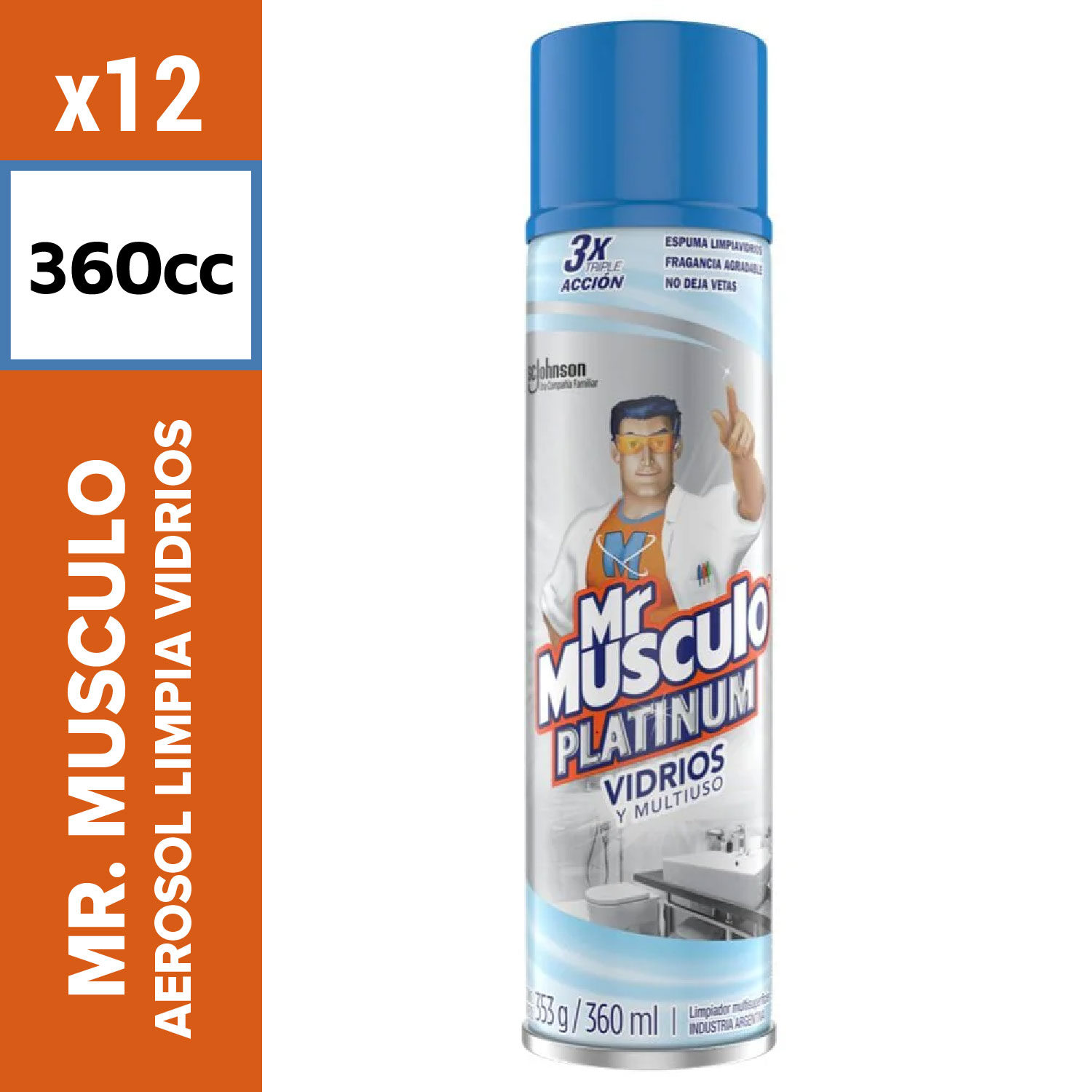 Mr. Músculo Aerosol Limpia Vidrios 360cc