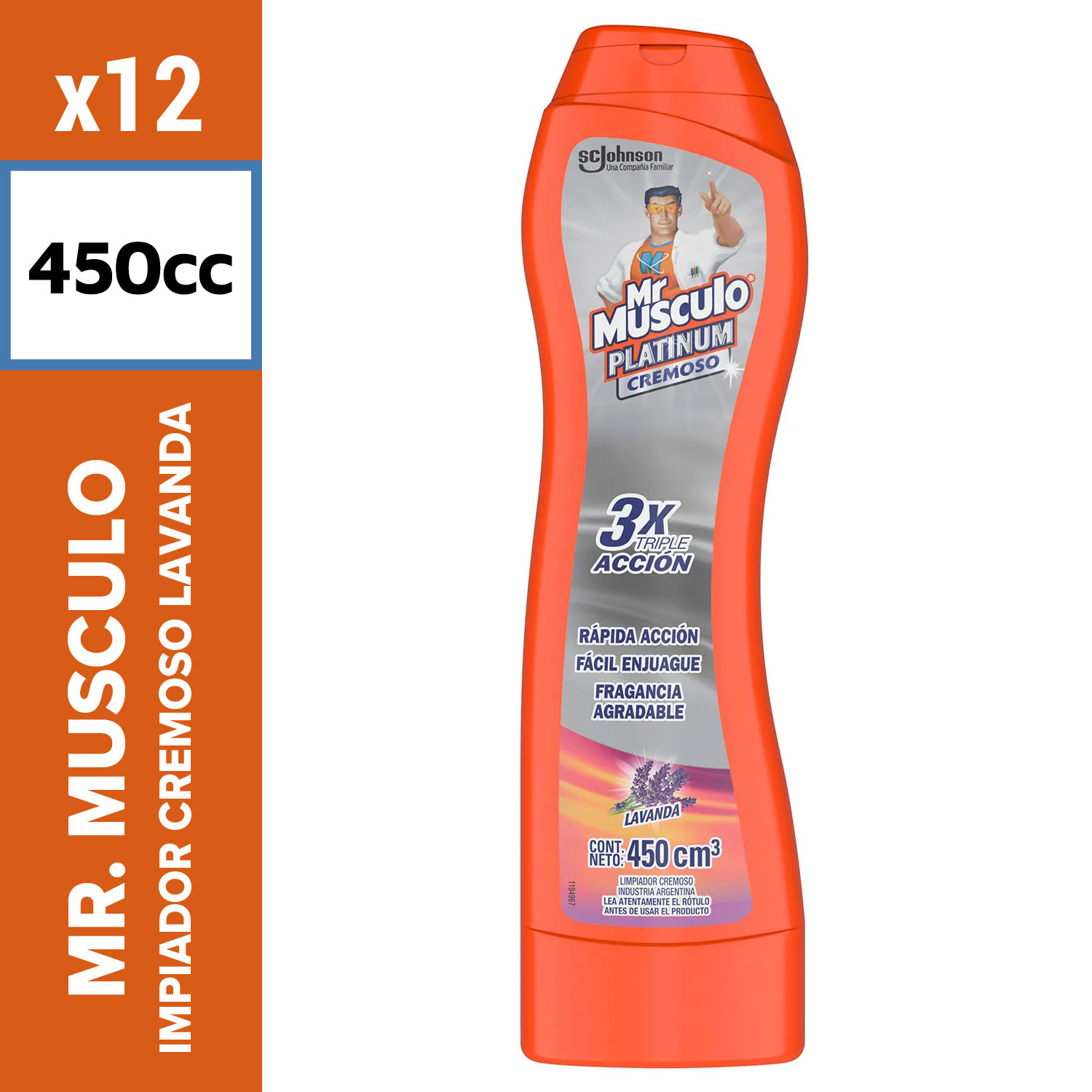Mr. Músculo Limpiador Cremoso 450cc Lavanda