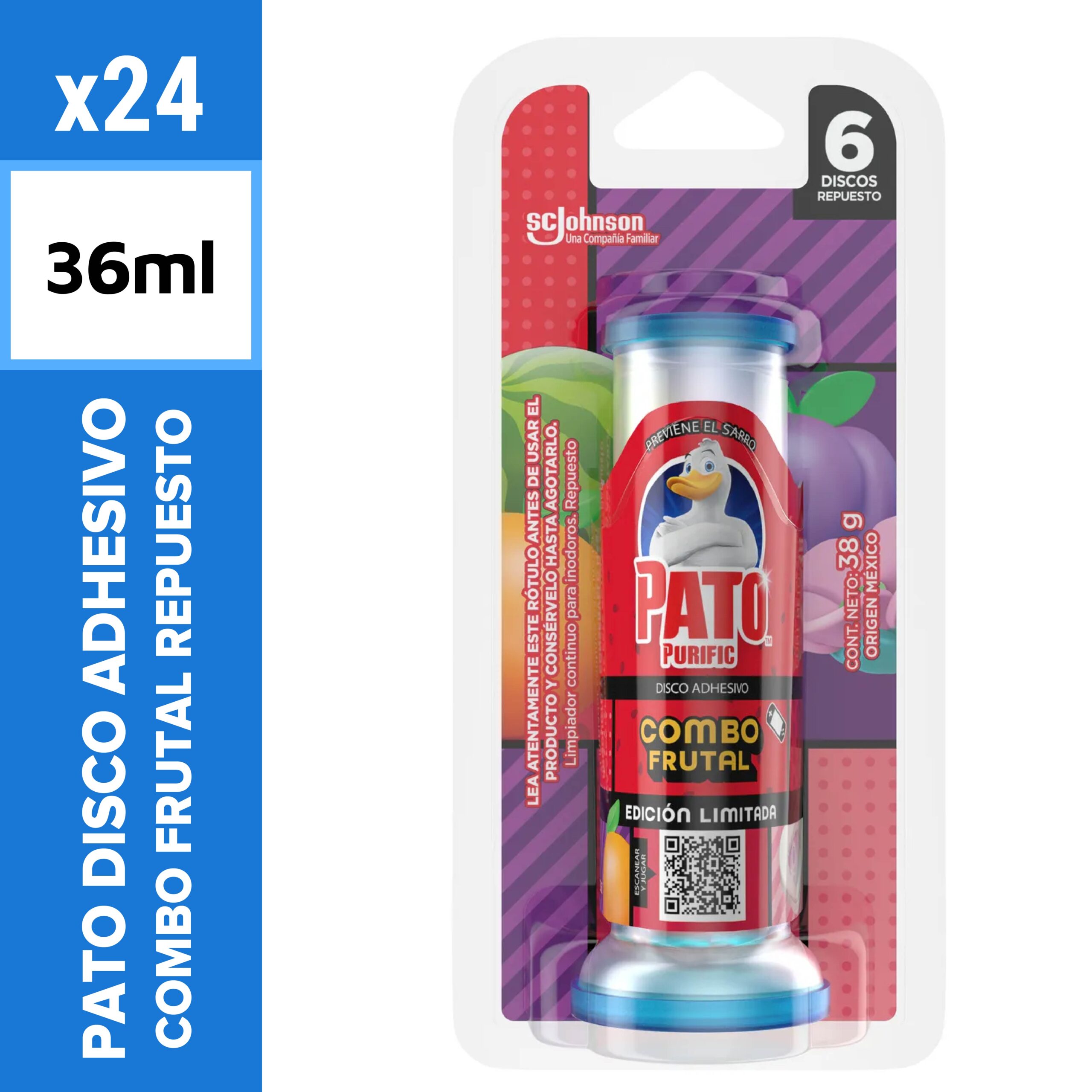 Pato Disco Adhesivo Combo Frutal Repuesto 36ml