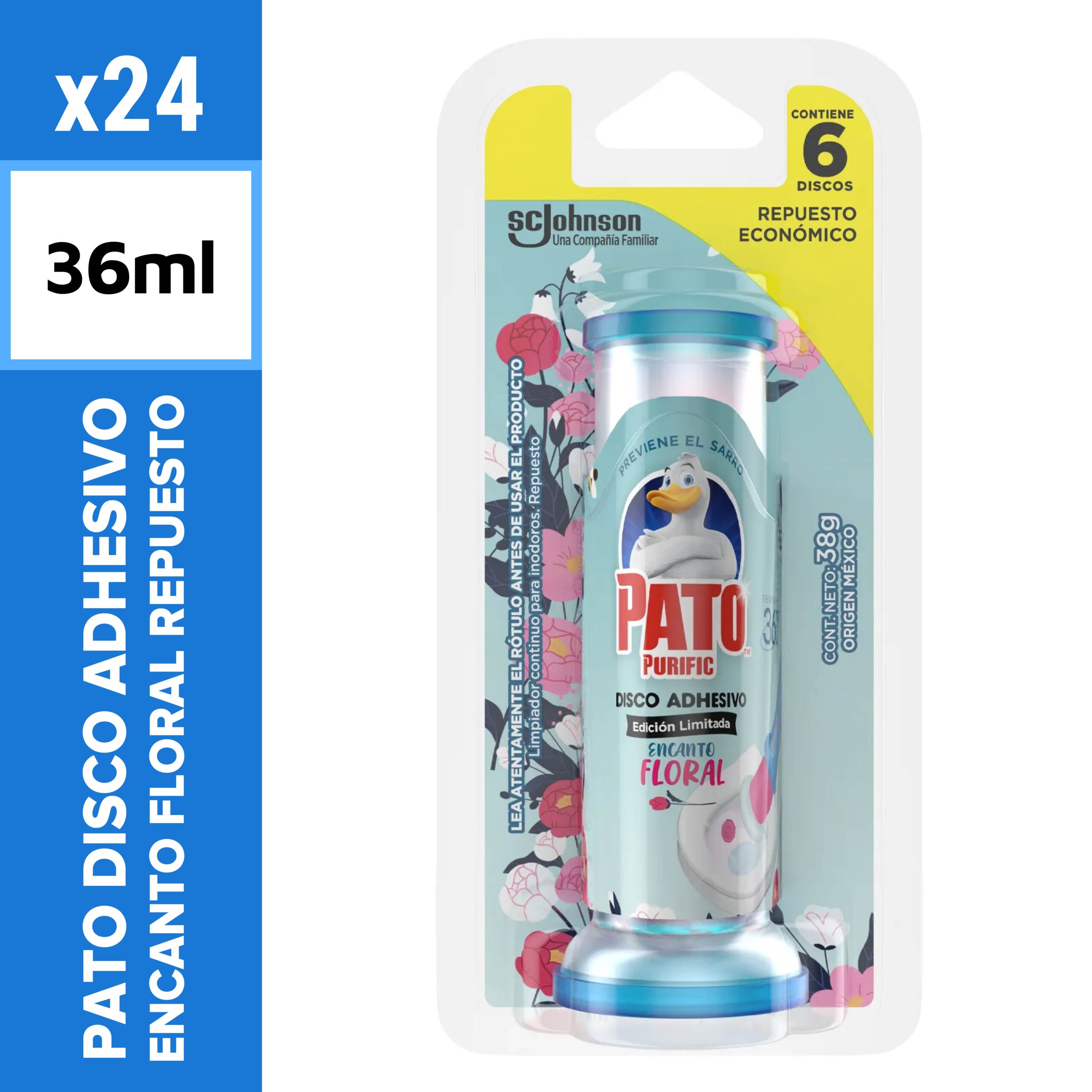 Pato Disco Adhesivo Encanto Floral Repuesto 36ml