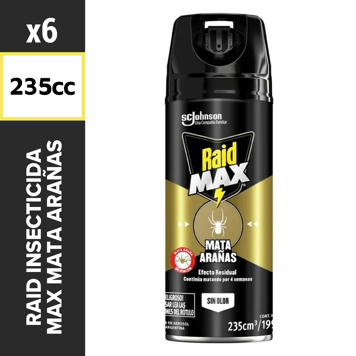 Raid Insecticida 235cc Max Mata Arañas