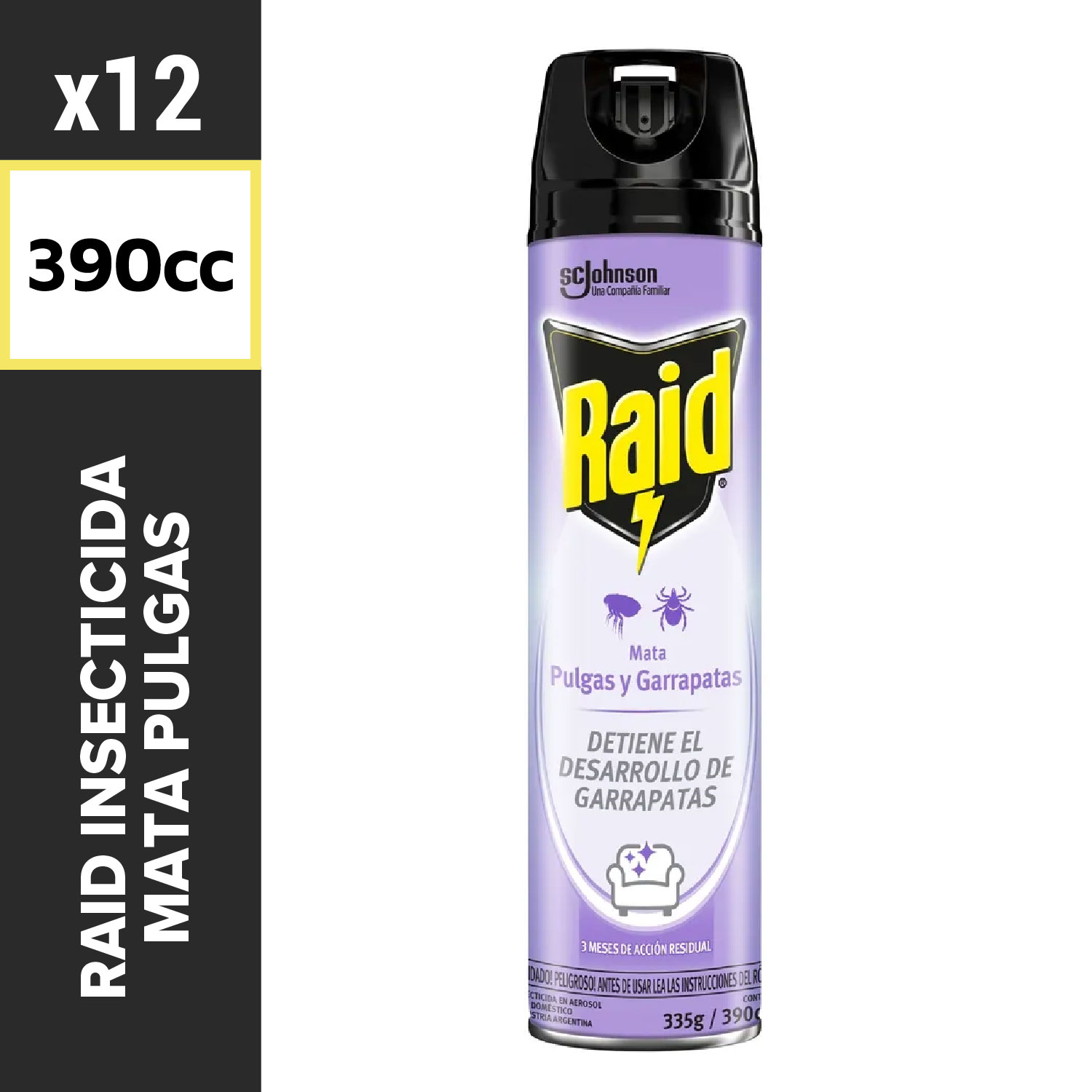 Raid Insecticida 390cc Mata Pulgas