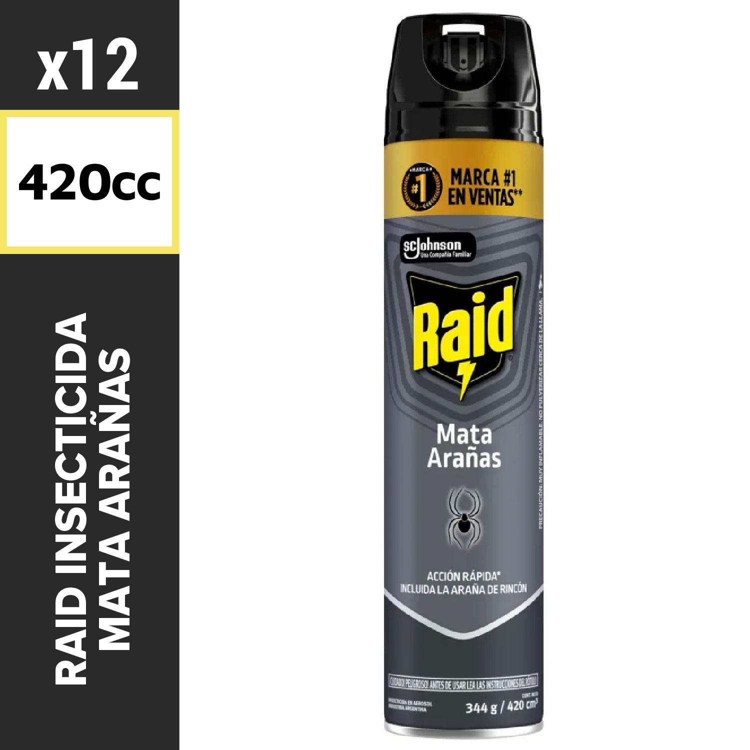 Raid Insecticida 420cc Mata Arañas