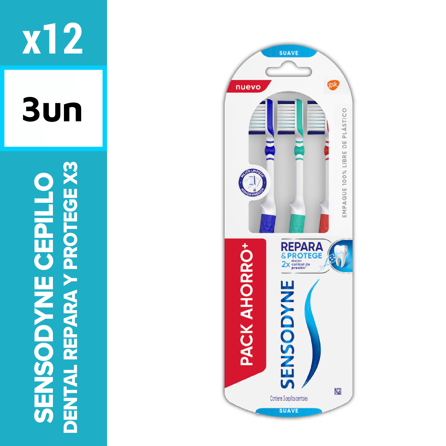 Sensodyne Cepillo Dental Repara y Protege X3