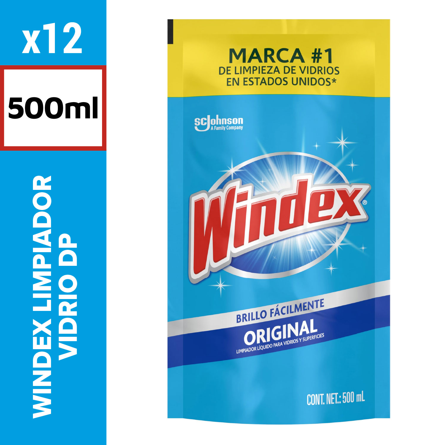 Windex Limpiador Vidrio DP 500ml