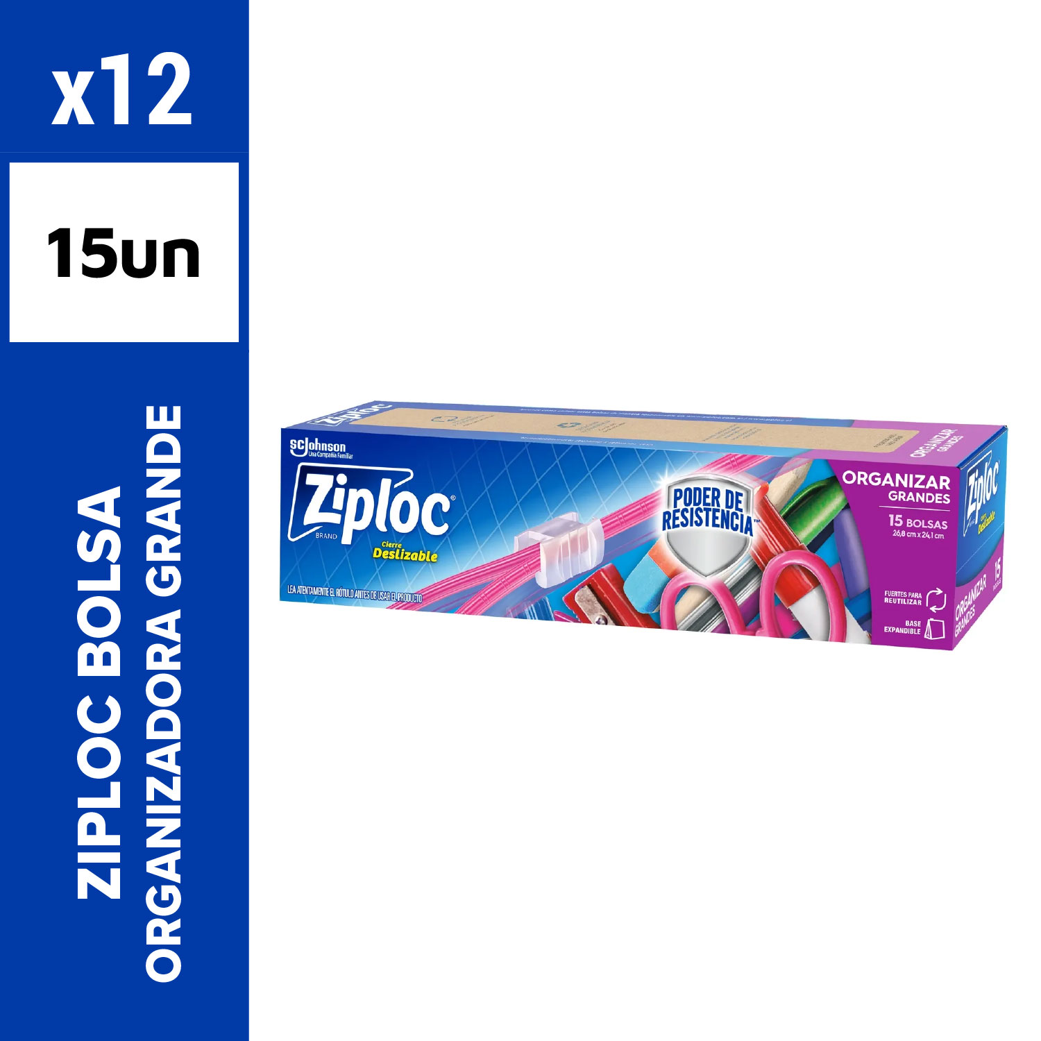 Ziploc Bolsa Organizadora Grande 15un