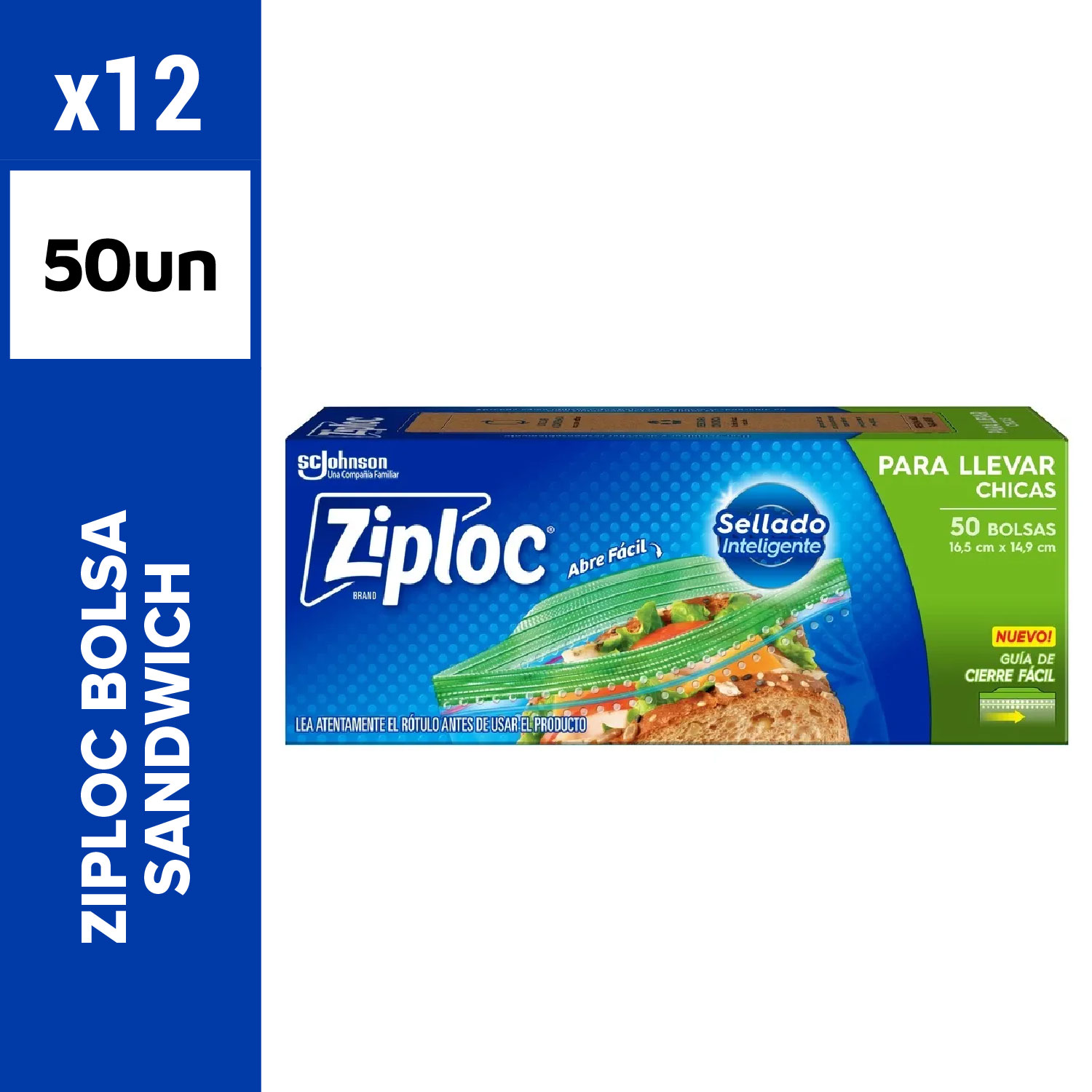 Ziploc Bolsa Sandwich 50un