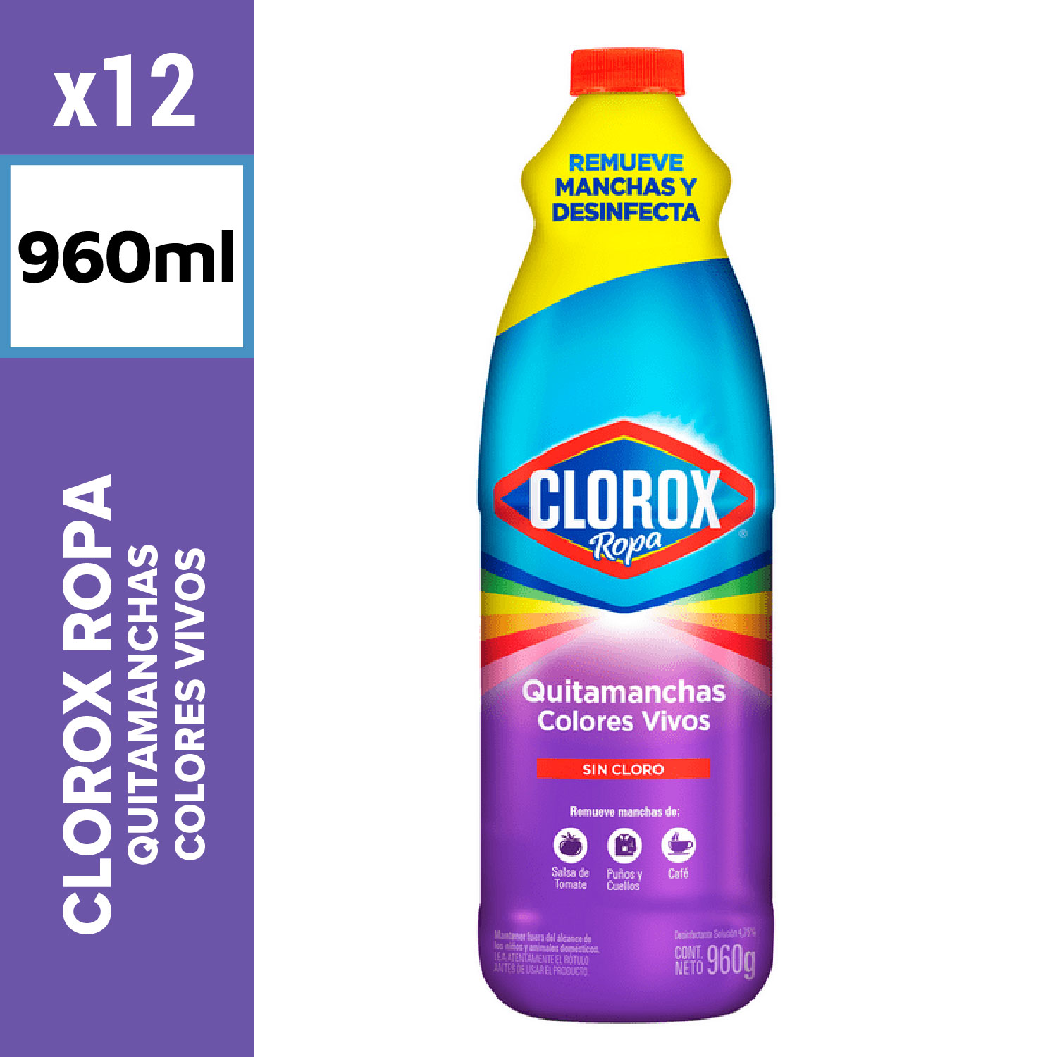 Clorox Ropa Quitamanchas 960ml Colores Vivos