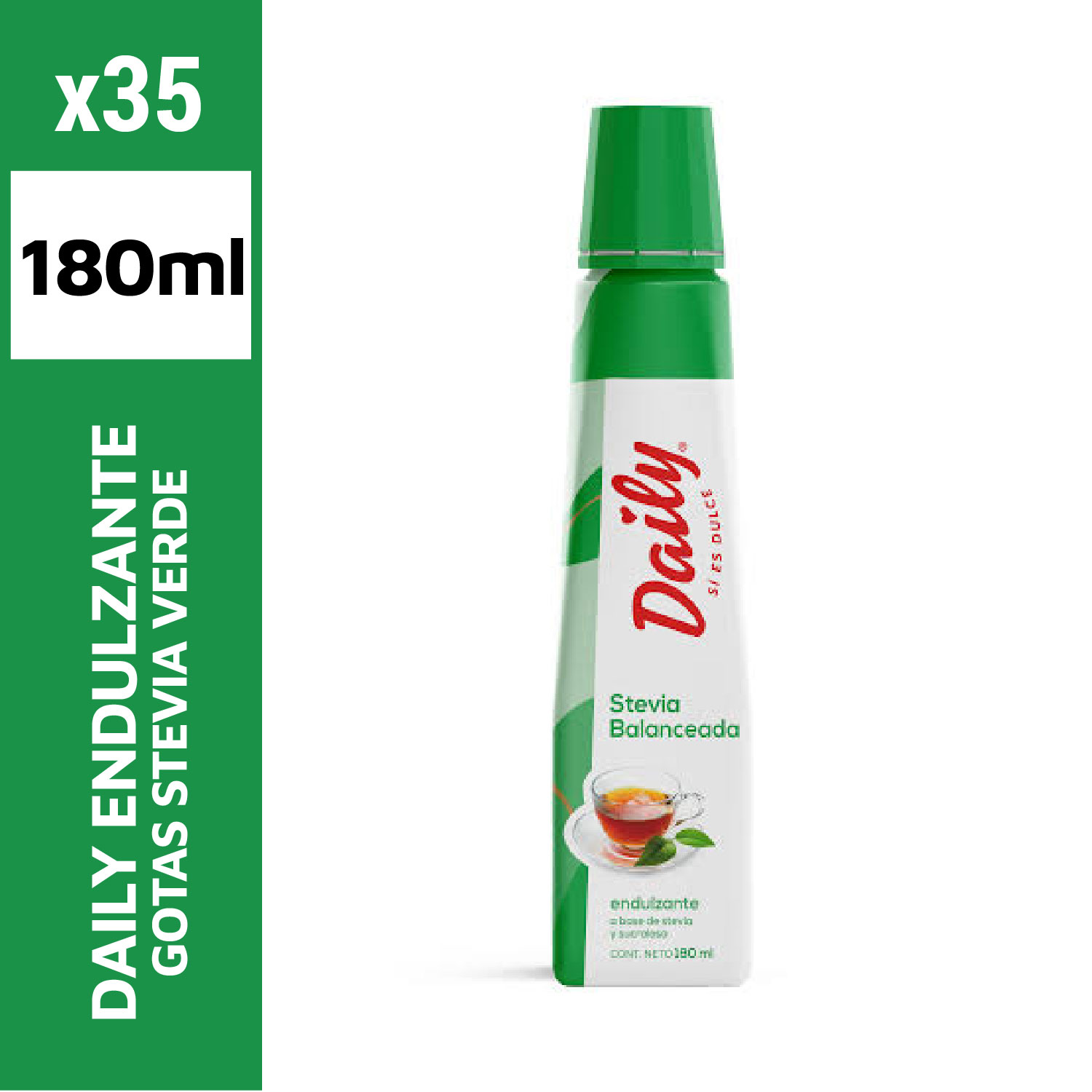 Daily Endulzante Gotas 180ml Stevia Verde
