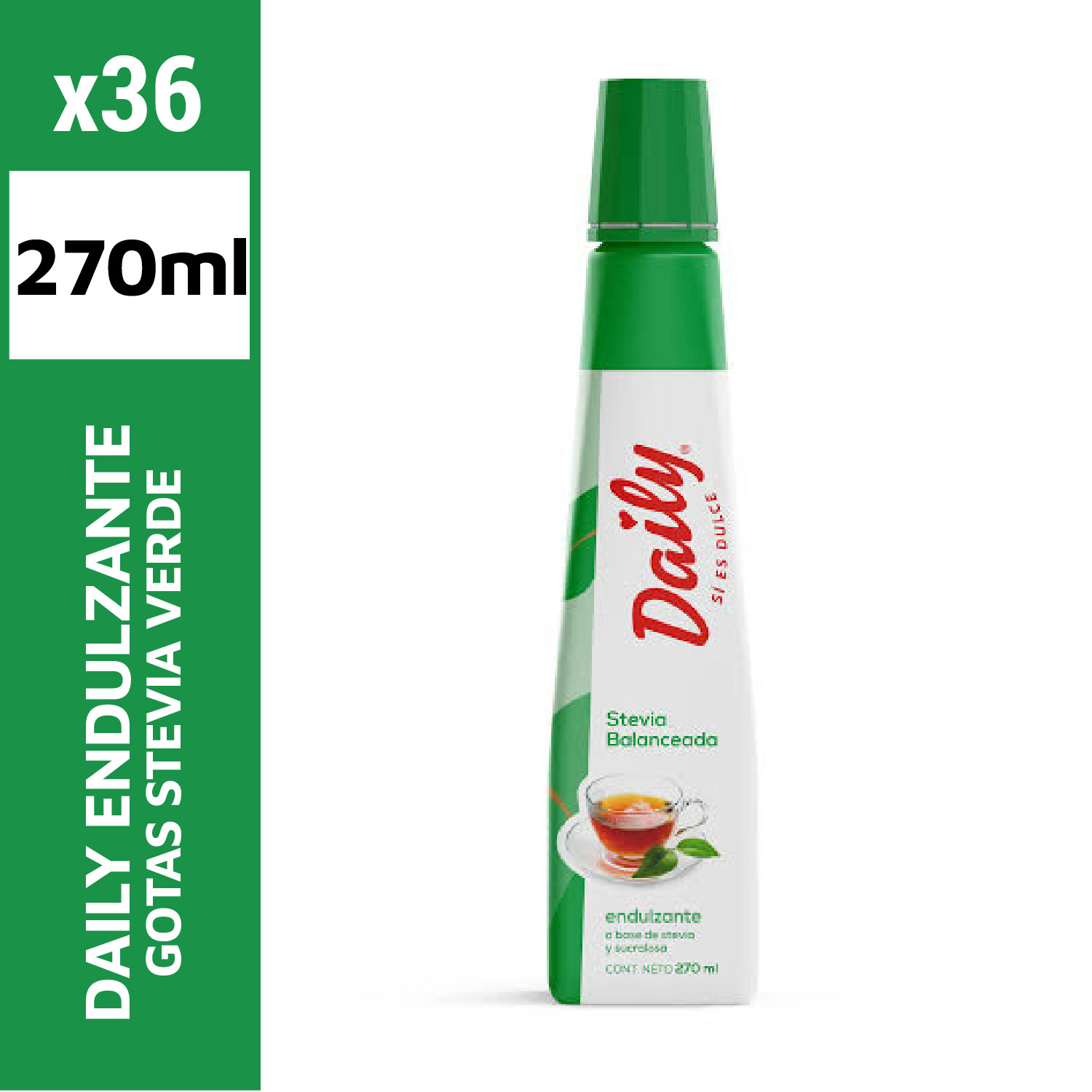 Daily Endulzante Gotas 270ml Stevia Verde