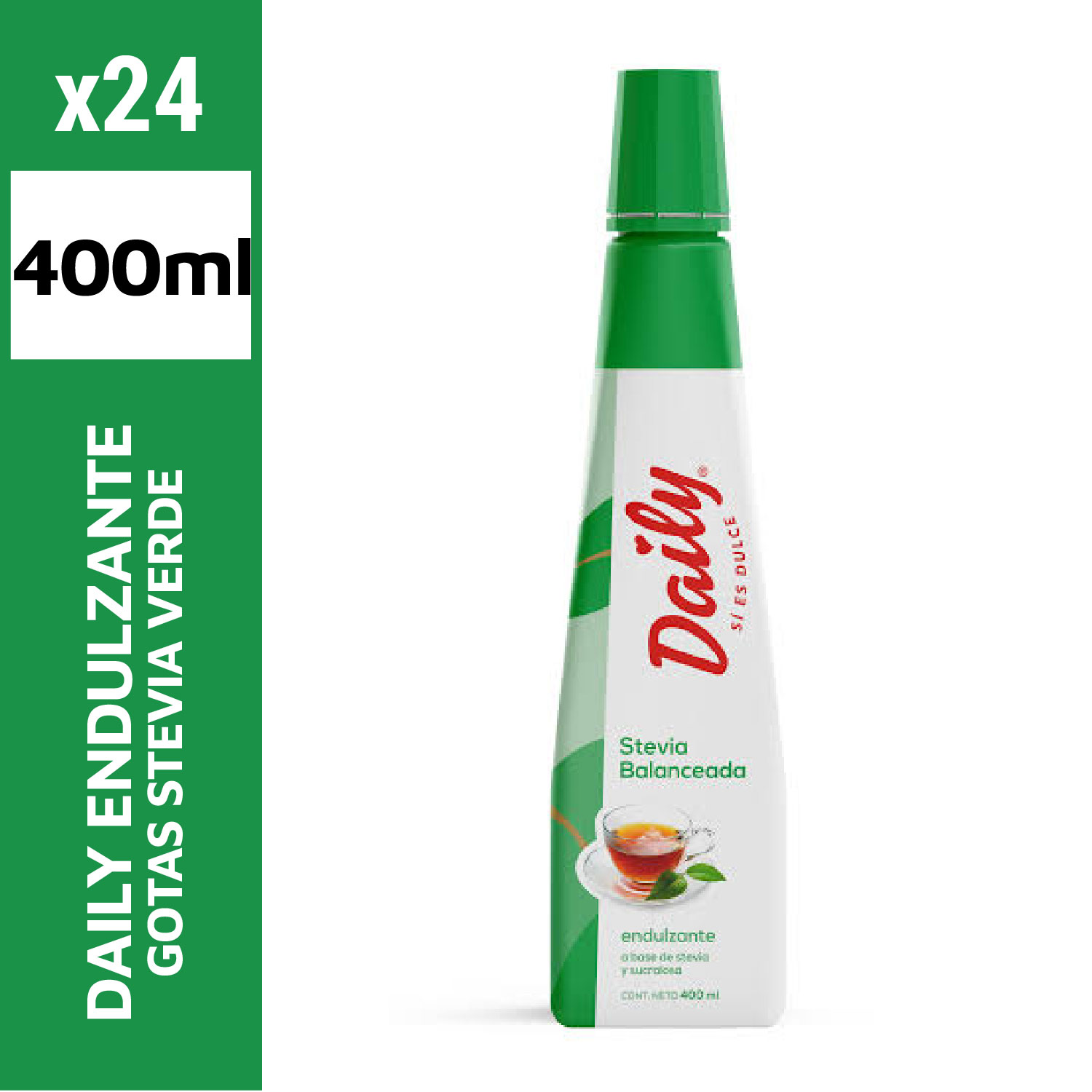 Daily Endulzante Gotas 400ml Stevia Verde