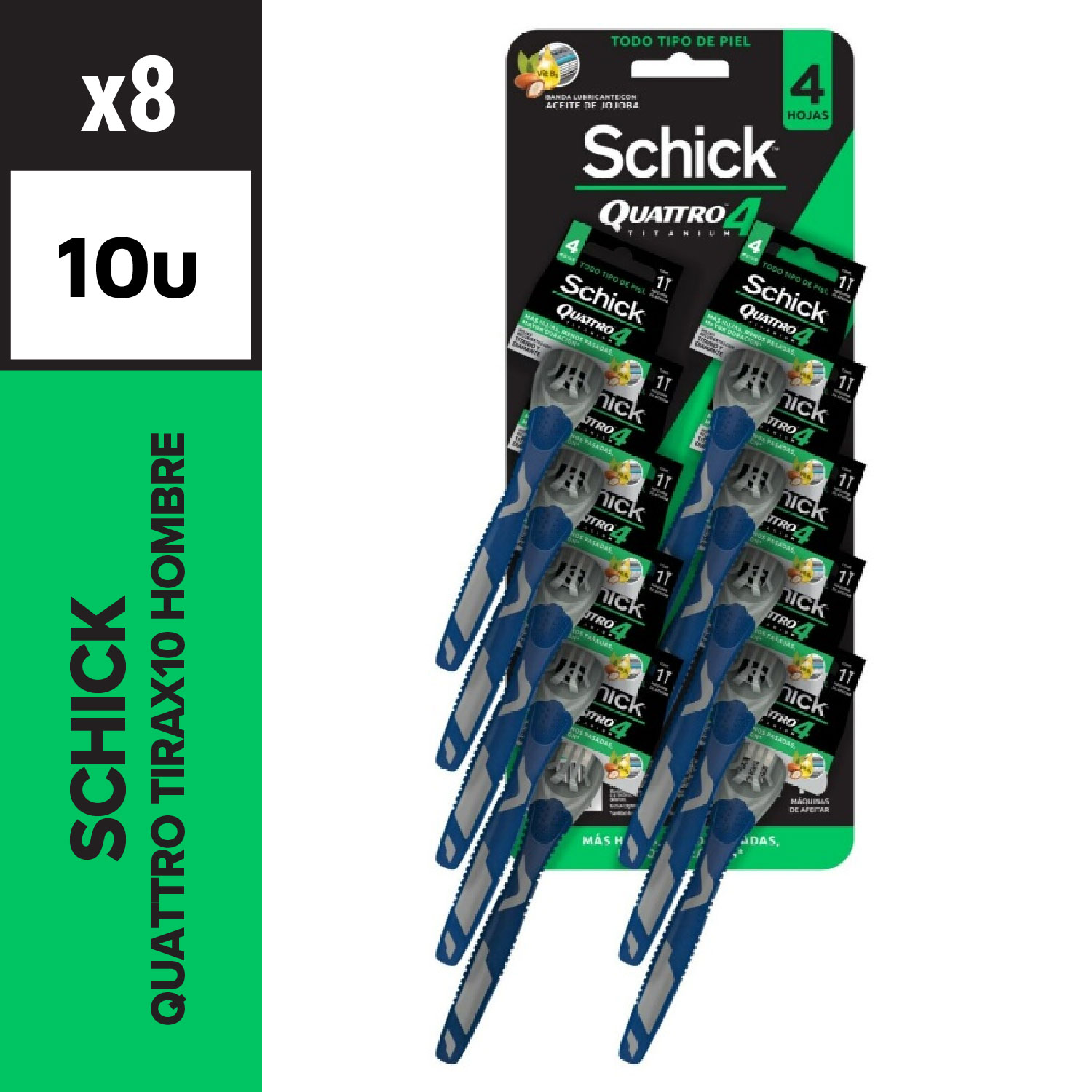 Schick Quattro Tira x10 Hombre