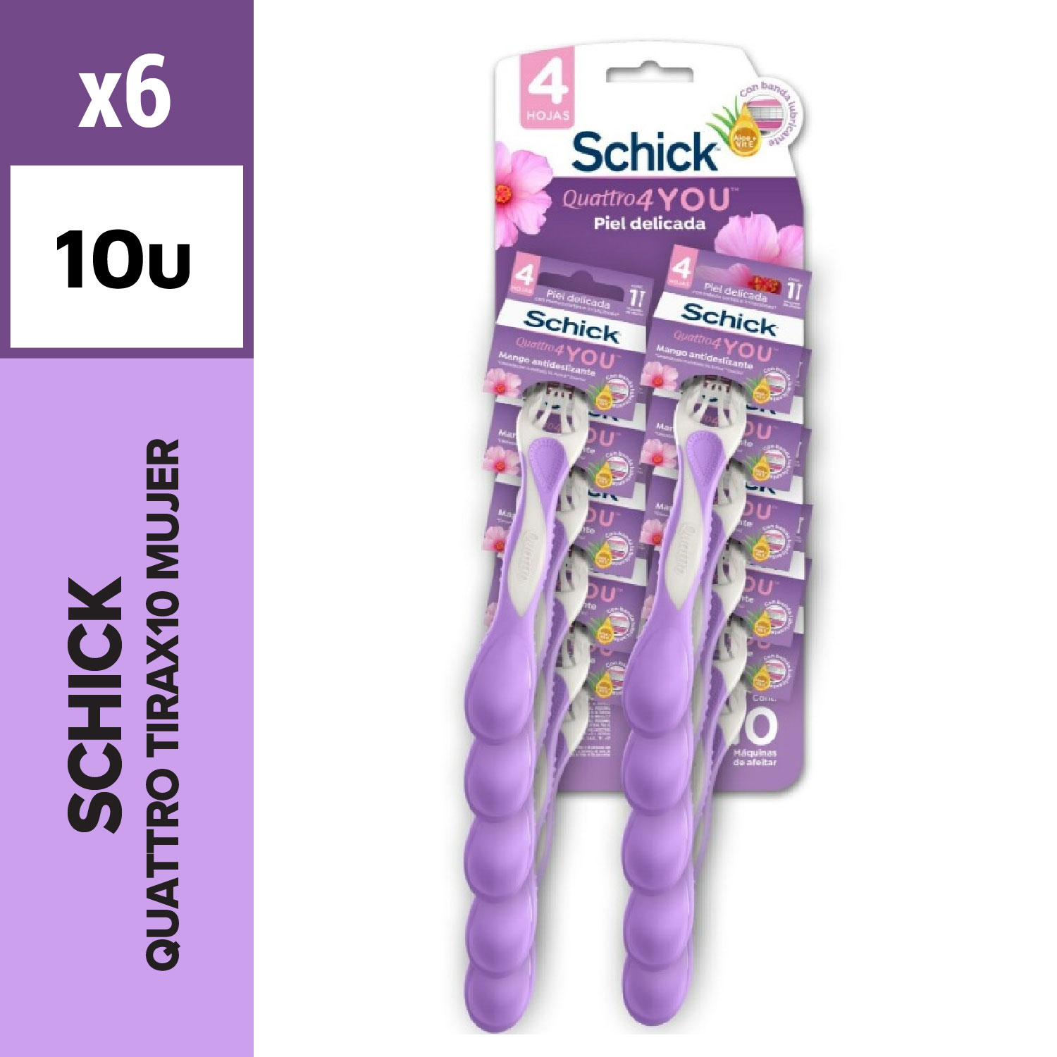 Schick Quattro Tira x10 Mujer