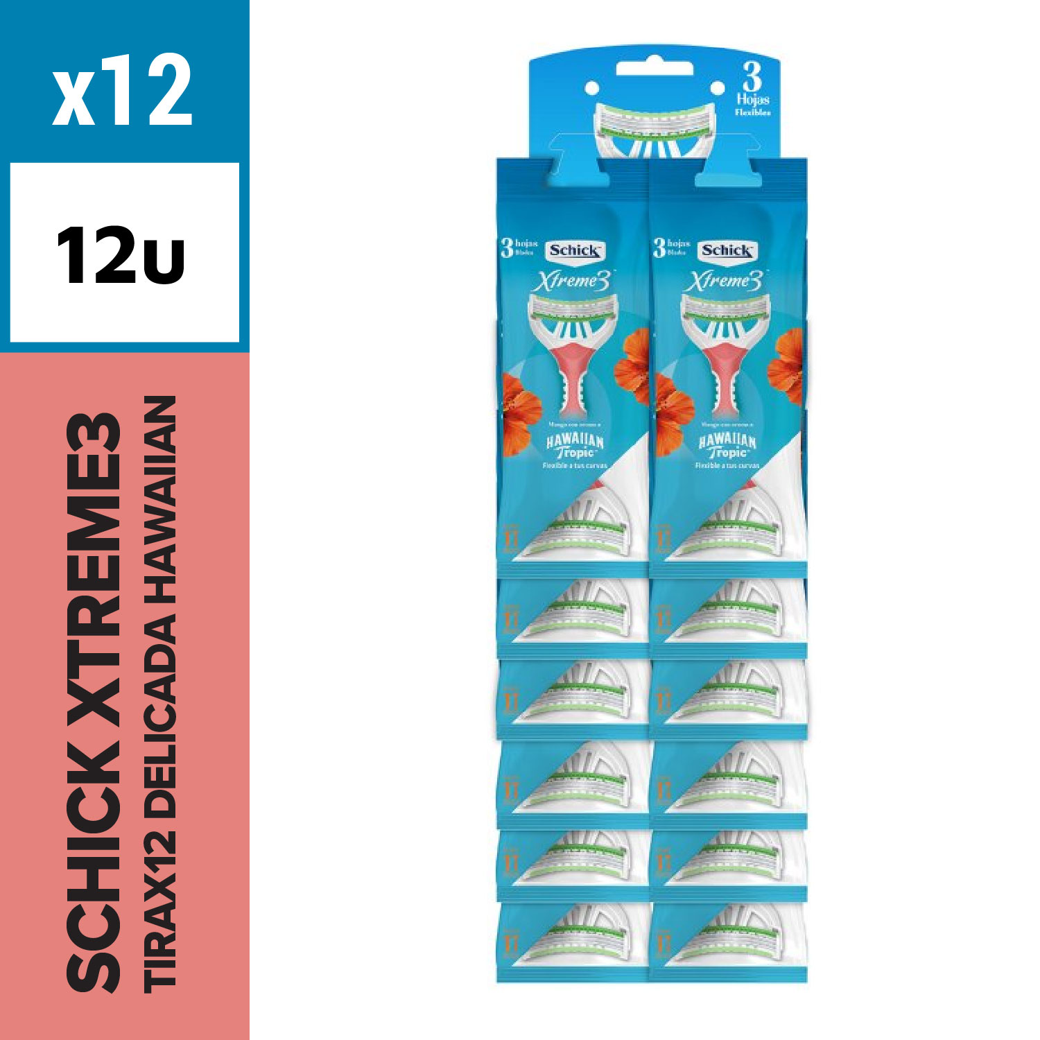 Schick Xtreme3 Tira x12 Delicada Hawaiian