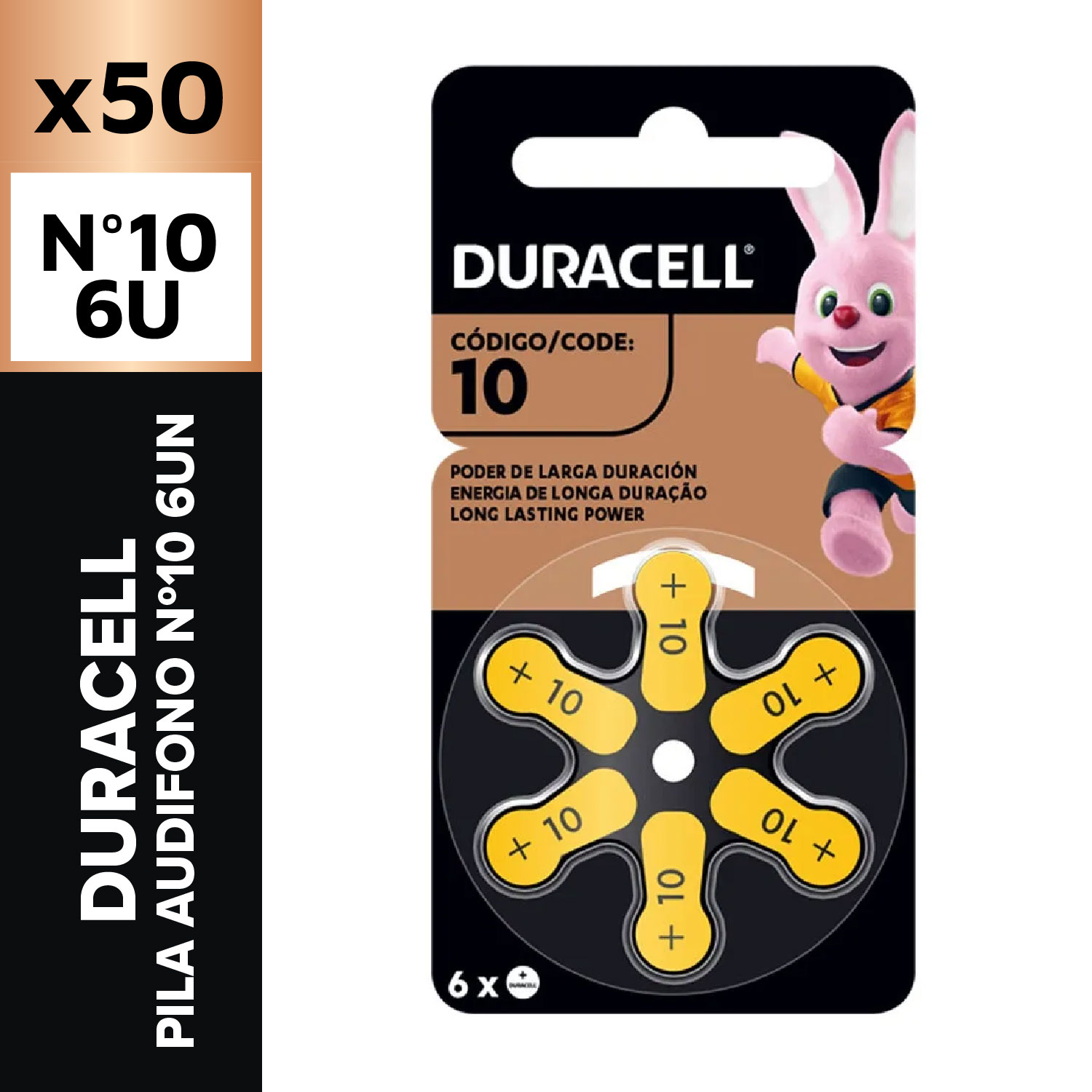 Duracell Pila Audifono Nº10 6un