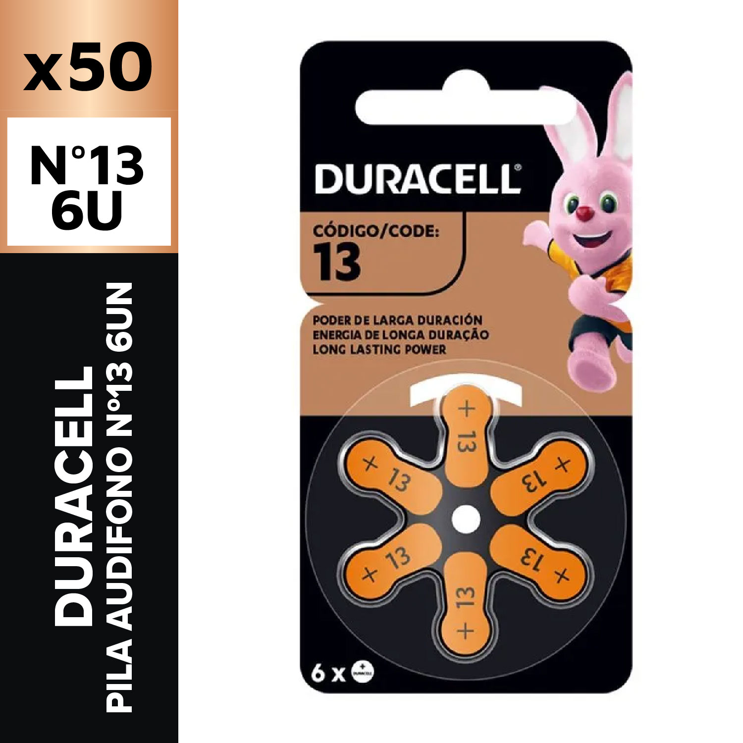 Duracell Pila Audifono Nº13 6un