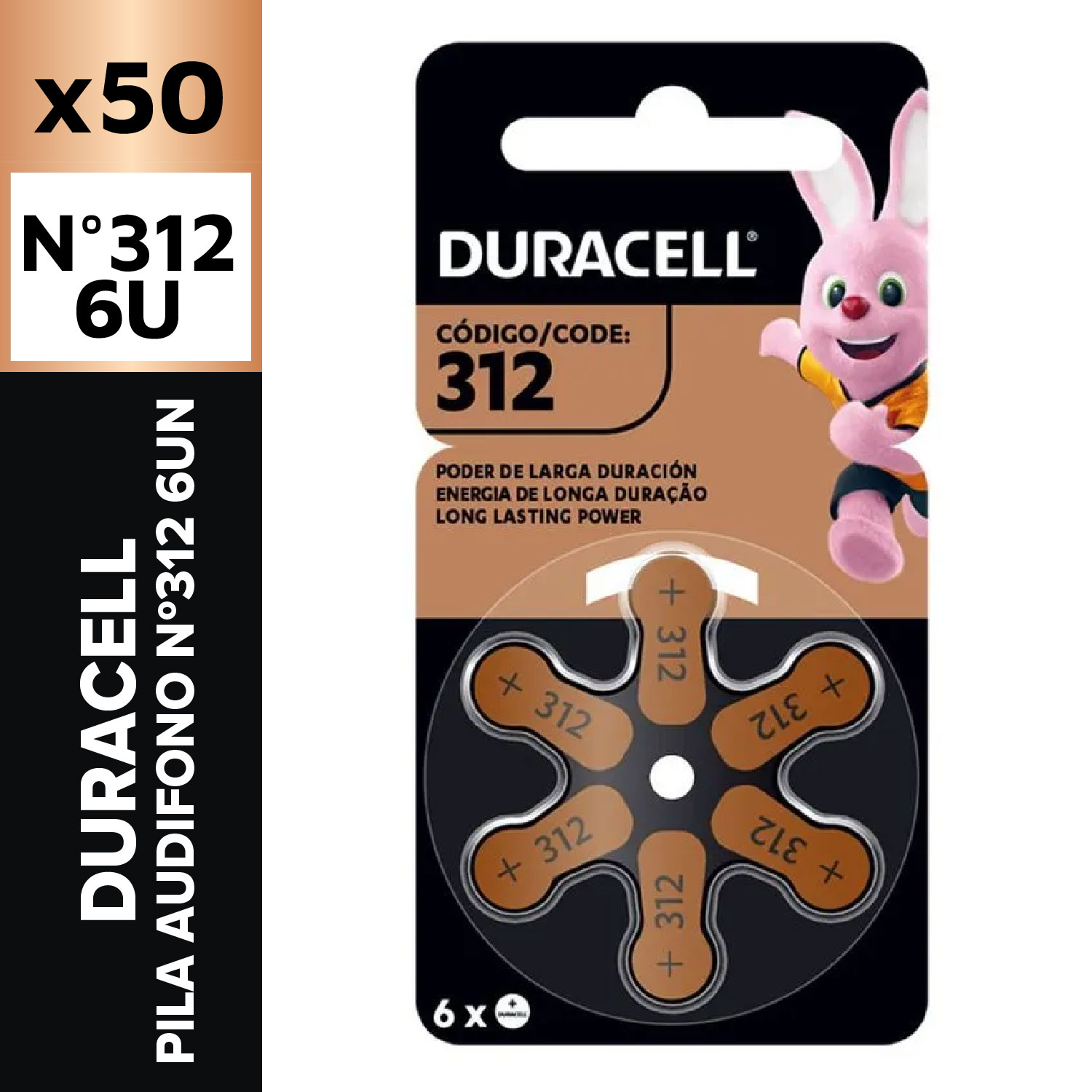 Duracell Pila Audifono Nº312 6un