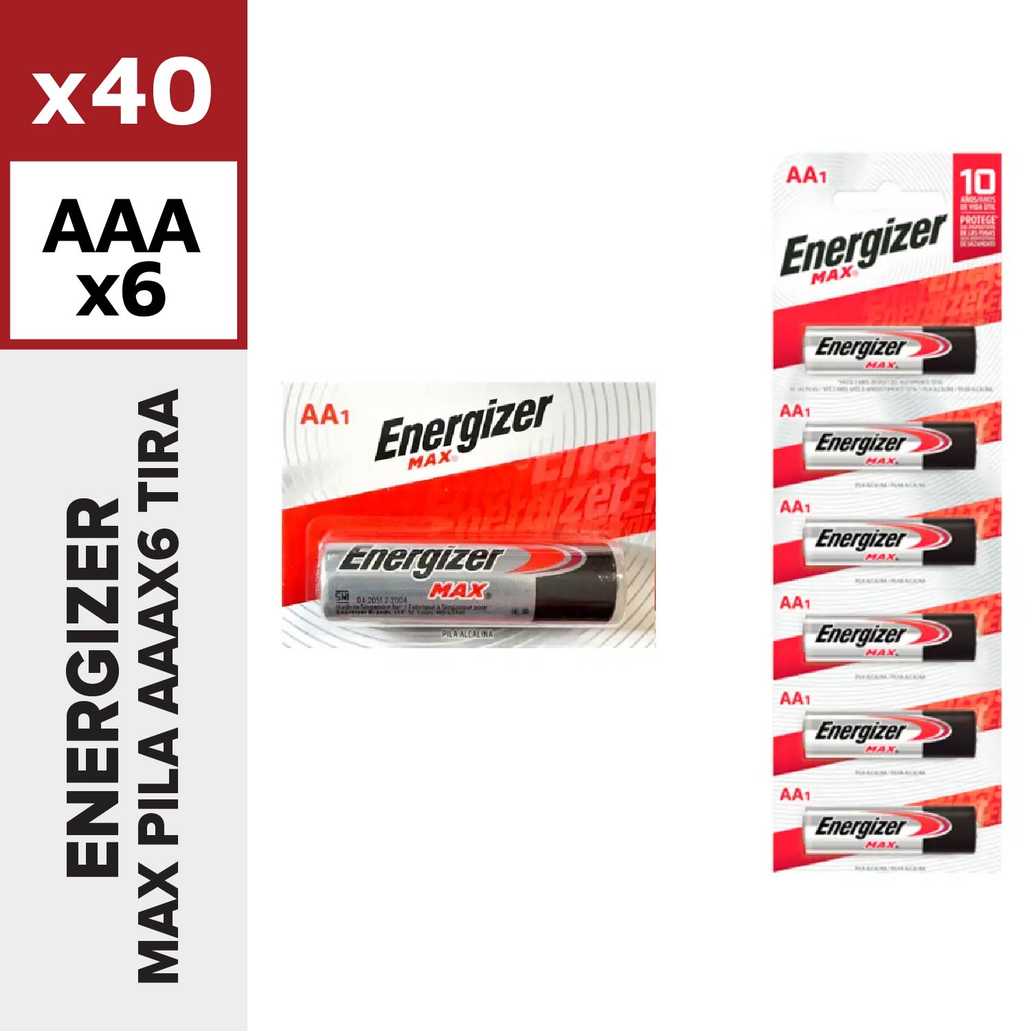 Energizer Max Pila AAAX6 Tira