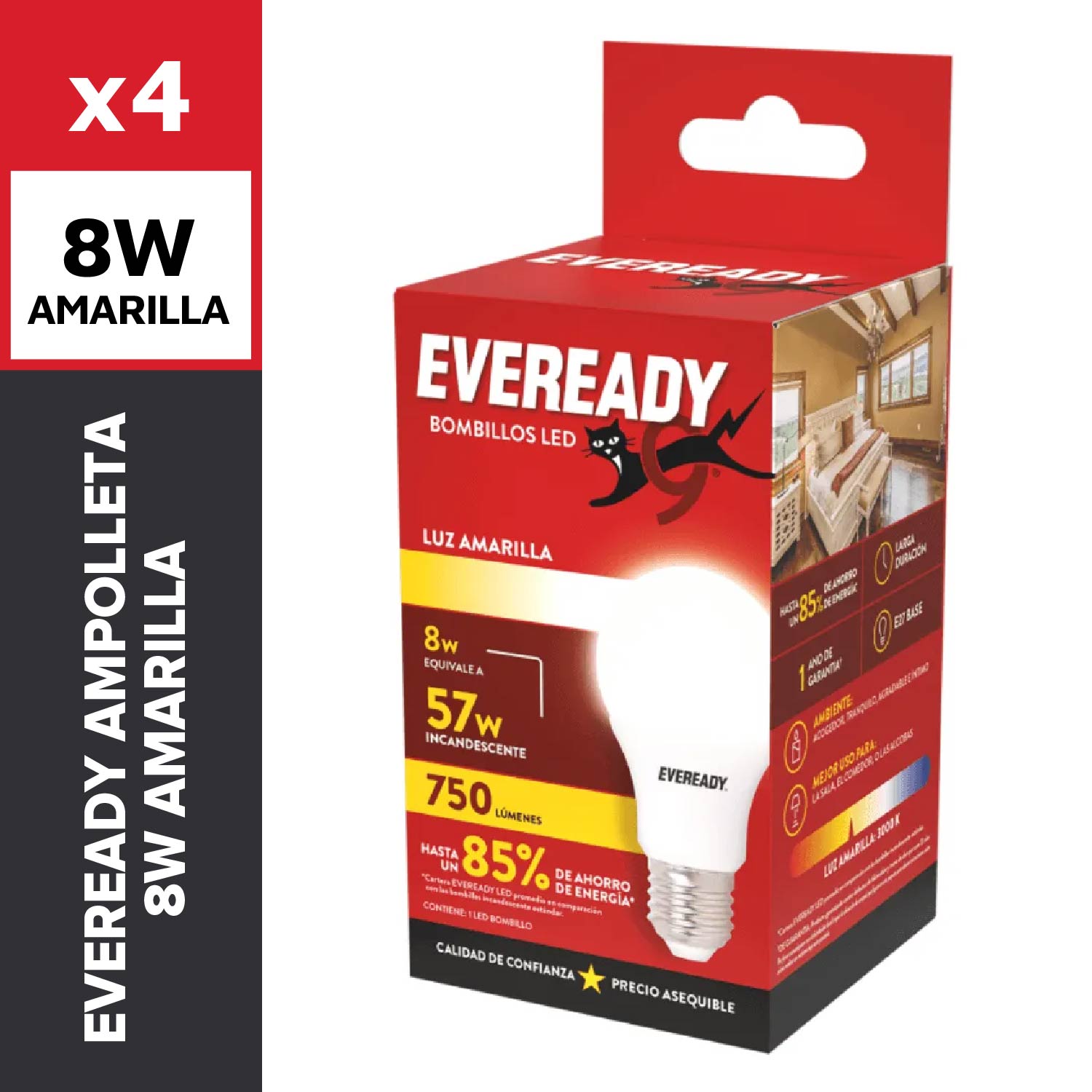Eveready Ampolleta 8W Amarilla