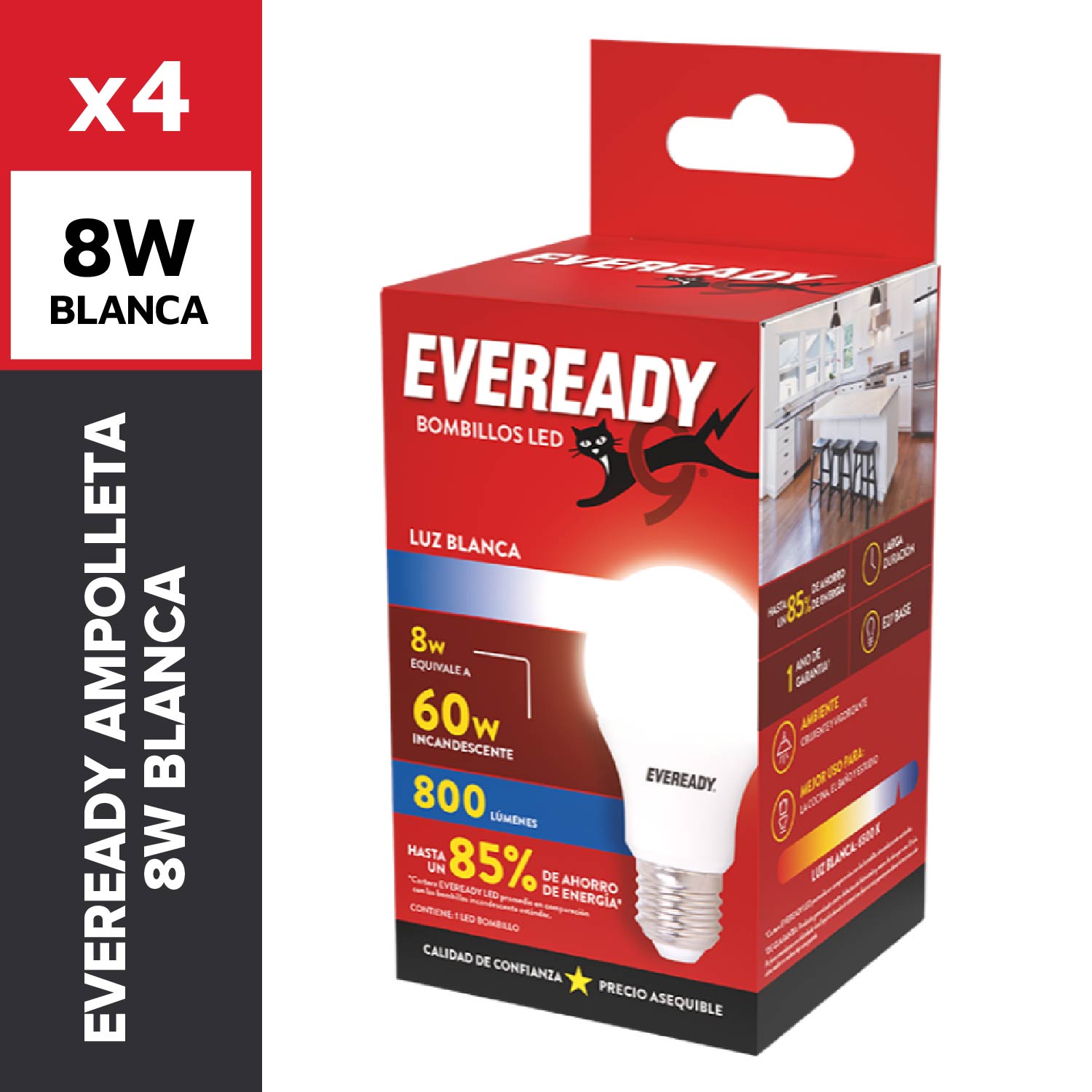 Eveready Ampolleta 8W Blanca
