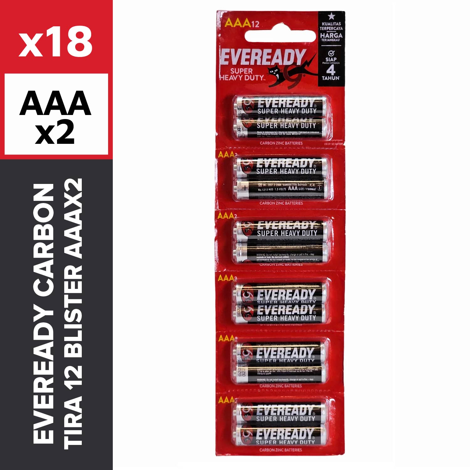 Eveready Carbon Tira 12 Blister Aaax2